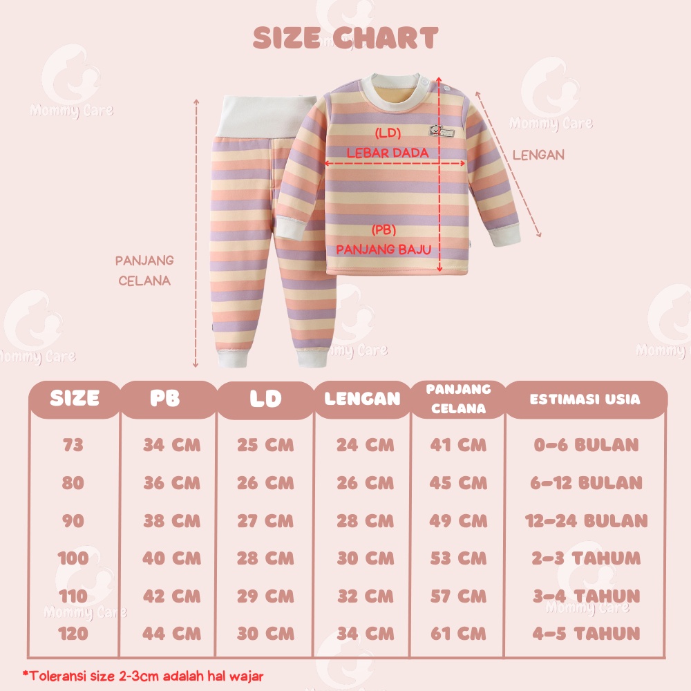 MOMMYCARE BAJU TIDUR ANAK SETELAN PIYAMA BAYI SET LENGAN PANJANG BAHAN LEMBUT #B202-#B206