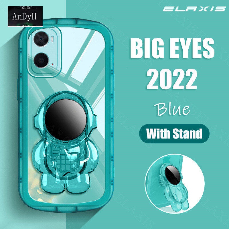Andyh Untuk OPPO A76/A96 Casing Ponsel Tahan Jatuh Transparan Chubby Silikon Lembut Dengan Astronot Berdiri2022 Desain Baru Ponsel Penutup Belakang