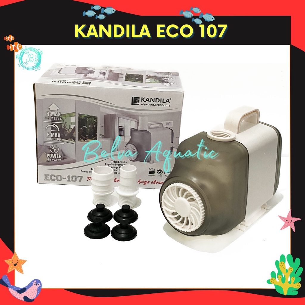 Kandila ECO 107 Pompa Air Aquarium Kolam Hidroponik Mesin Air Pompa Aquarium Ekonomis