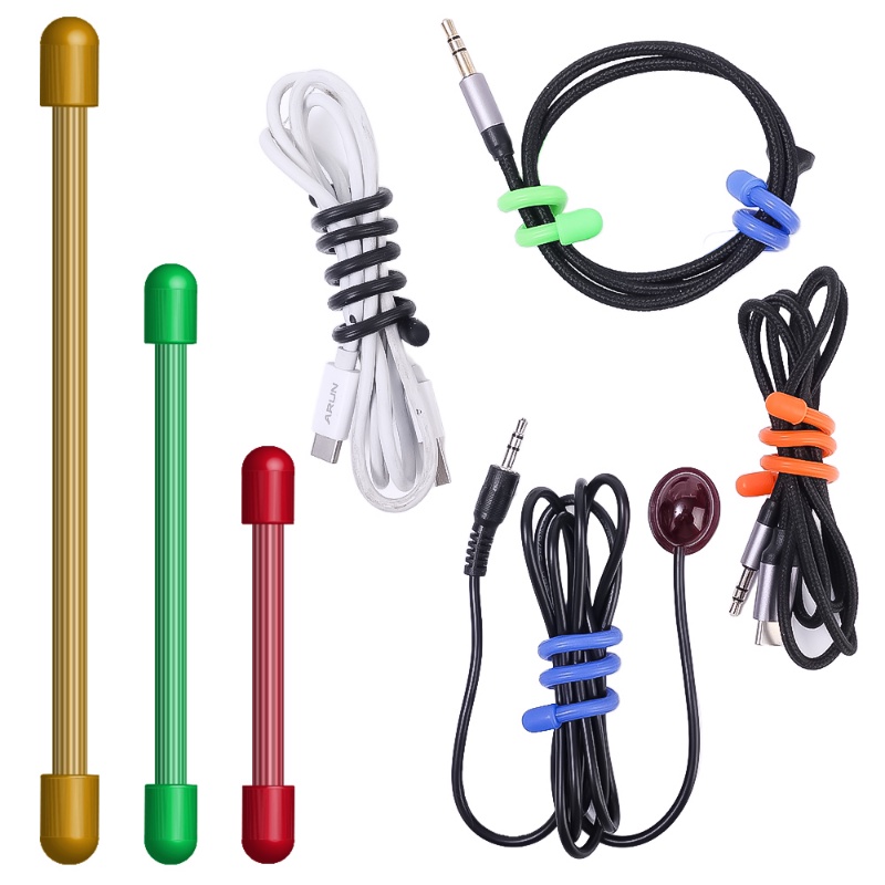 Manajer Kabel Earphone Silikon Multi Warna Multifungsi/Organizer Kabel Data Handphone Lembut Berkualitas Tinggi