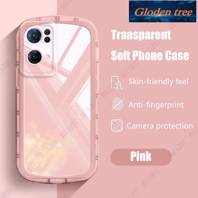 Gloden tree Transparan Simple Phone Case Untuk OPPO Reno 2F 7 Pro 5G Ins Silikon Lembut Shockproof Casing Full Cover Lensa Kamera Pelindung Cover Reno 7 Pro 5G