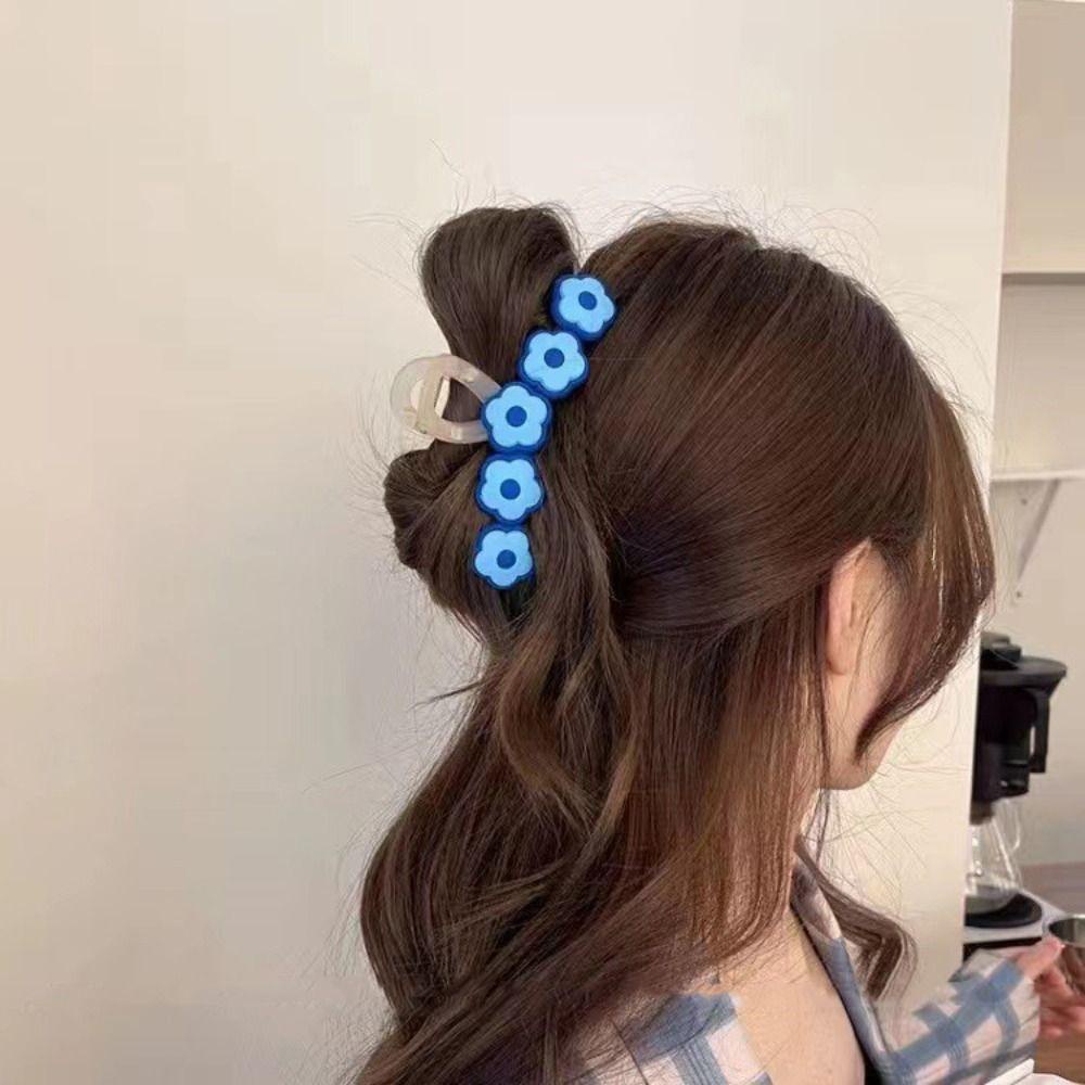 Needway Cakar Rambut Bunga Elegan Manis Untuk Anak Perempuan Warna Permen Baru Heardress Ponytail Holder Fashion Hiasan Kepala Korea Hiu Klip