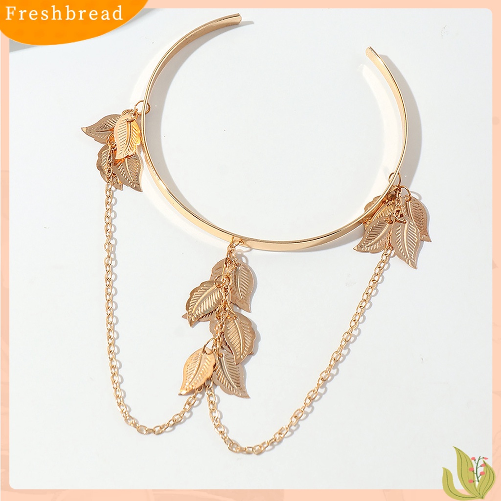 &lt; Freshbread &gt; Opening Adjustable Thin Arm Bangle Bohemian Daun Pesona Gelang Lengan Atas Aksesoris Fashion