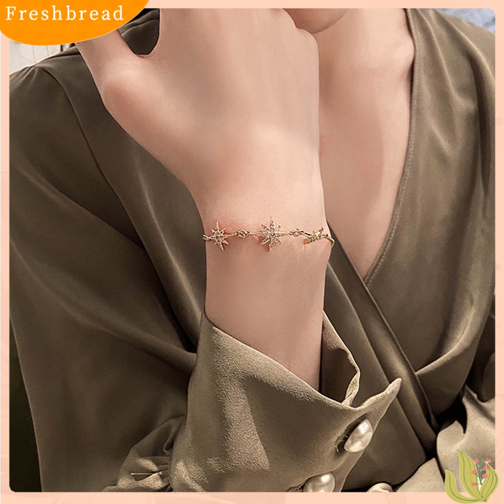 < Freshbread > Gelang Rantai Temperamen Kepribadian Perhiasan Gaya Korea Hadiah Ulang Tahun Dekorasi Rantai Yang Dapat Disesuaikan Minimalis Gelang Bintang Oktagonal Untuk Tanggal