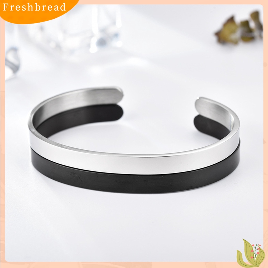 &lt; Freshbread &gt; Gelang Pria Halus Adjustable Anti Karat Warna Solid Wanita Bangle Dewasa Dekorasi