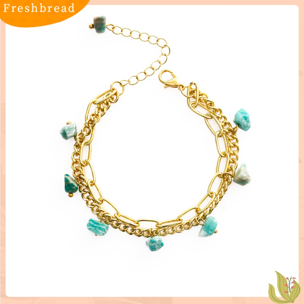 &lt; Freshbread &gt; Gelang Wanita Double Layer Simulasi Turquoises Jewelry Adjustable Bohemian Bracelet Untuk Pesta