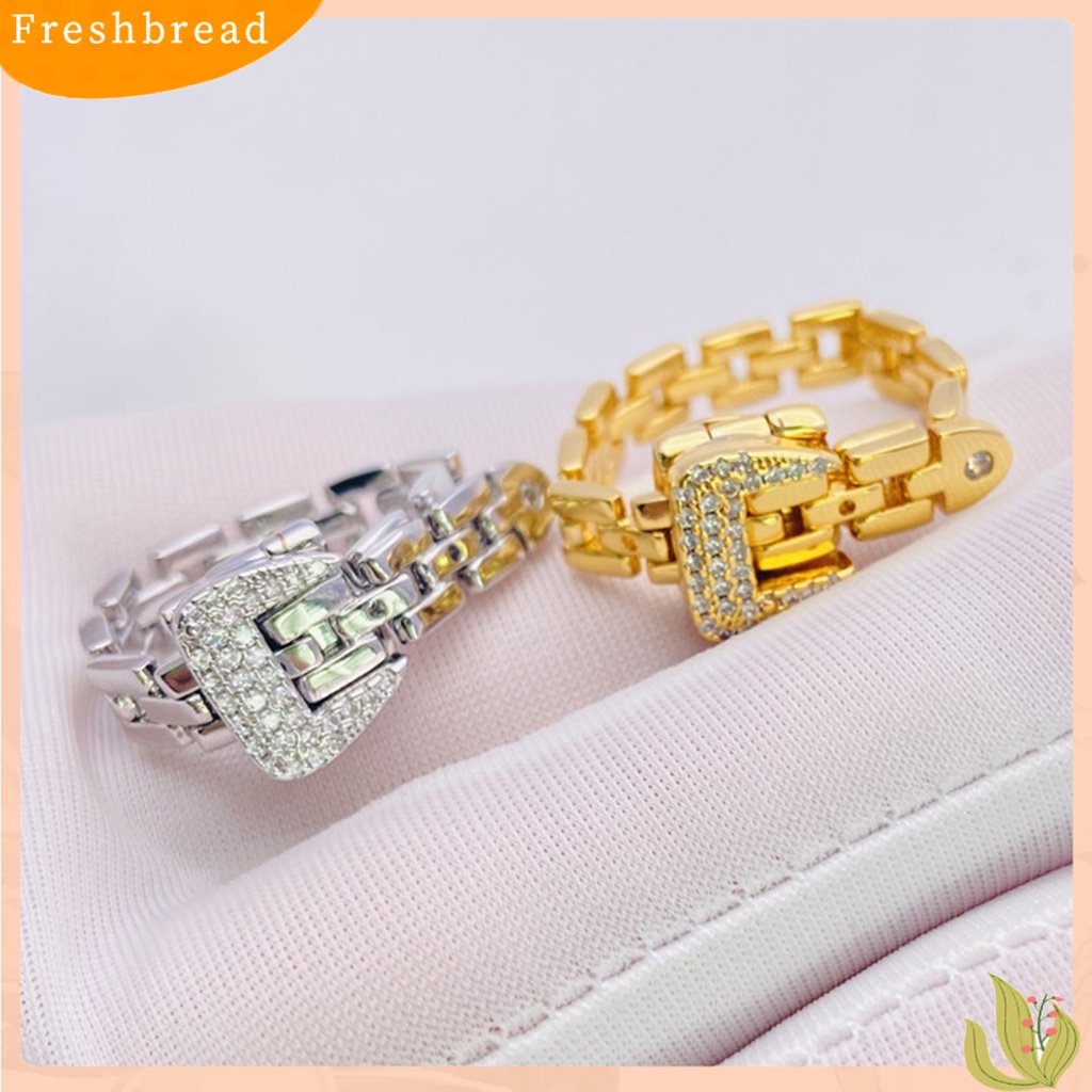 &lt; Freshbread &gt; Cincin Wanita Bergaya Adjustable Cincin Rantai Tahan Air Dapat Diputar Untuk Hadiah