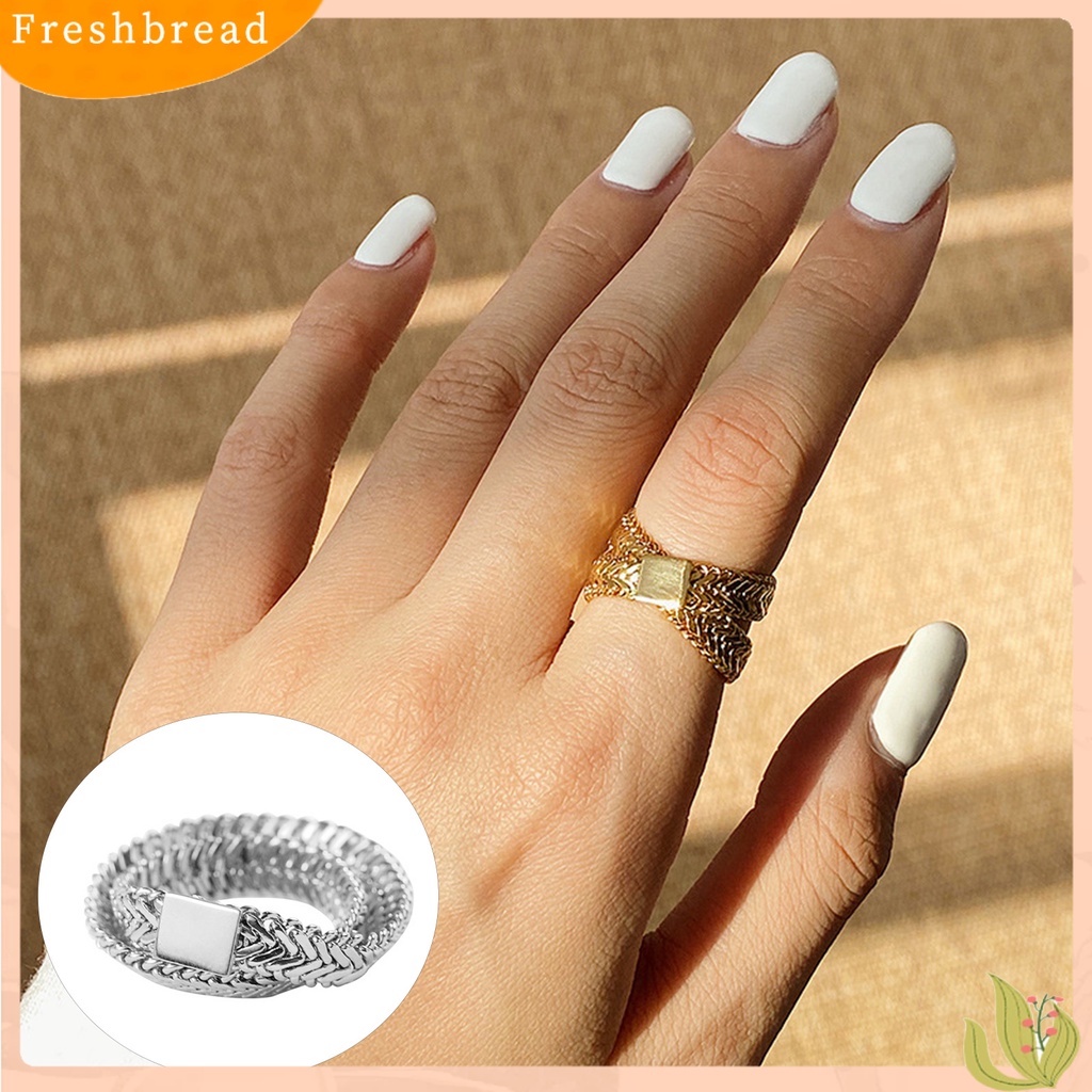 &lt; Freshbread &gt; Simple Snake Bone Chain Copper Double Layer Stack Cross Ring Cincin Jari Untuk Tanggal