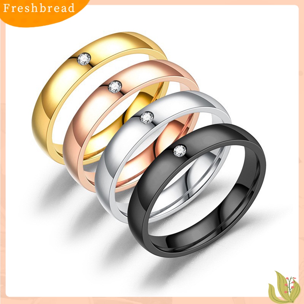 &lt; Freshbread &gt; Wanita Cincin Glossy Geometris Poles Permukaan Electroplating Tidak Luntur Wanita Berlian Imitasi Bertatahkan Pernikahan Cincin Pertunangan Band Hadiah Perhiasan Aksesoris