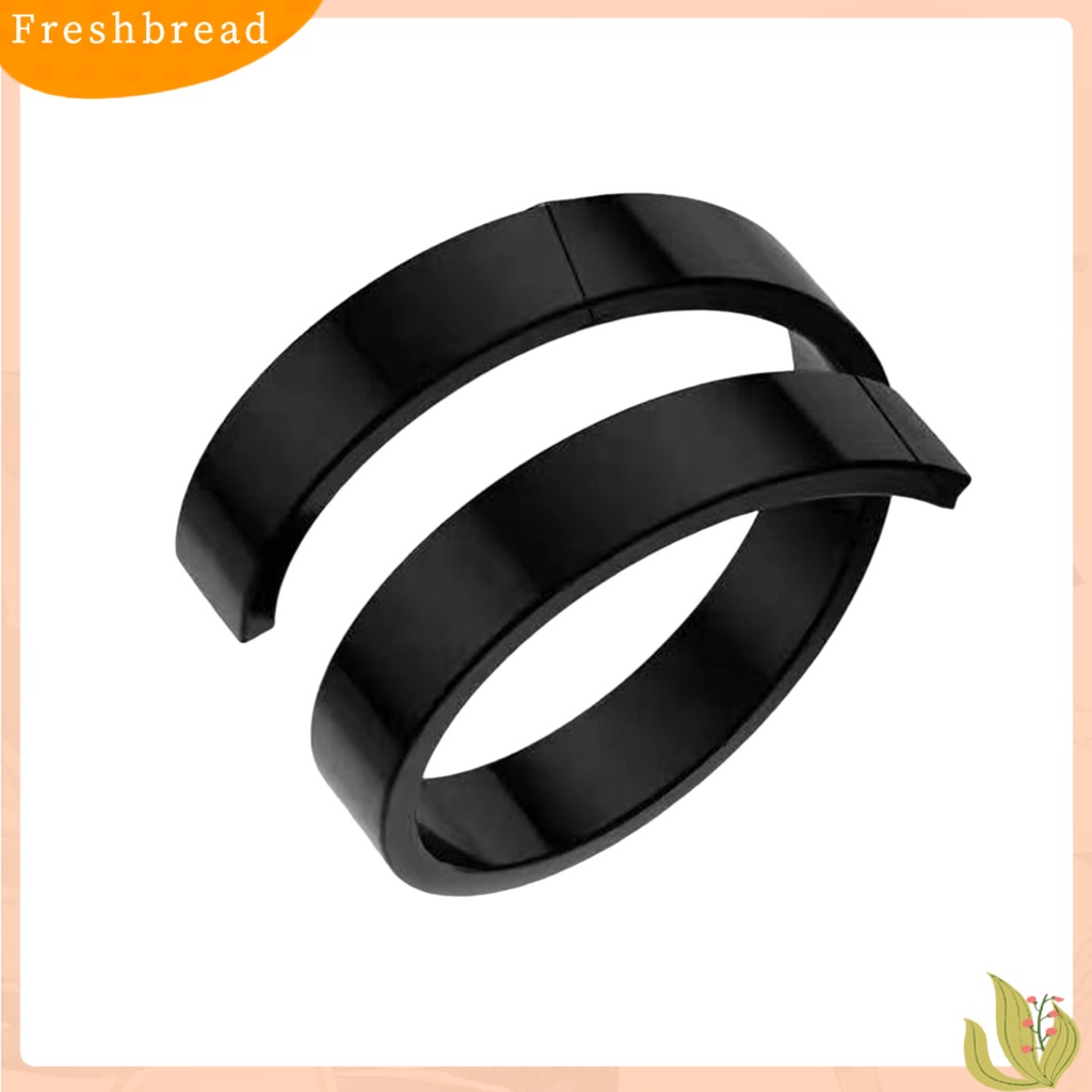 &lt; Freshbread &gt; Pria Cincin Pembukaan Kepribadian Yang Dapat Disesuaikan Lapisan Ganda Cincin Jari Yang Dipoles Perhiasan Fashion