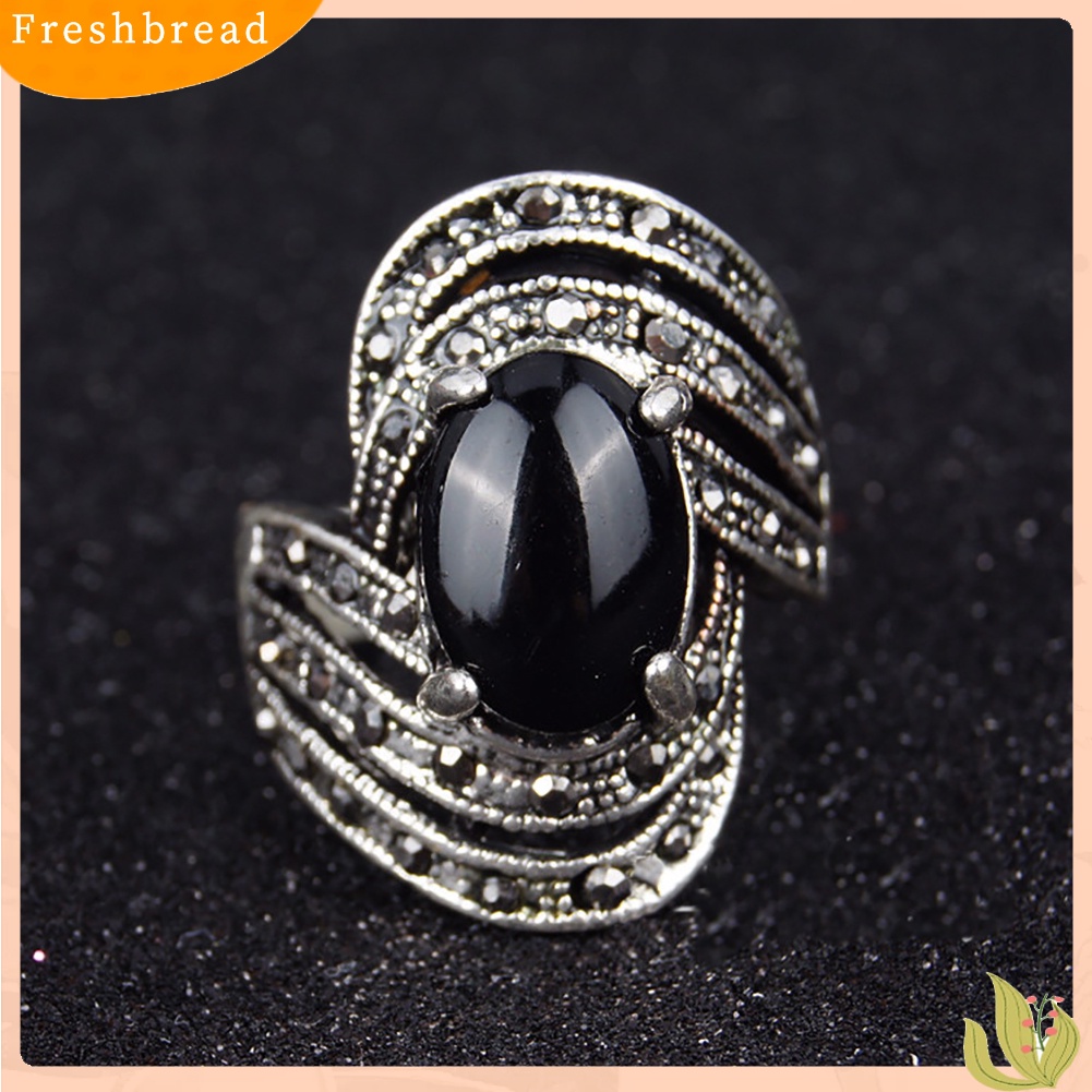 &lt; Freshbread &gt; Elegan Hias Cincin Jari Batu Permata Buatan Vintage Pesta Wanita Perhiasan Hadiah