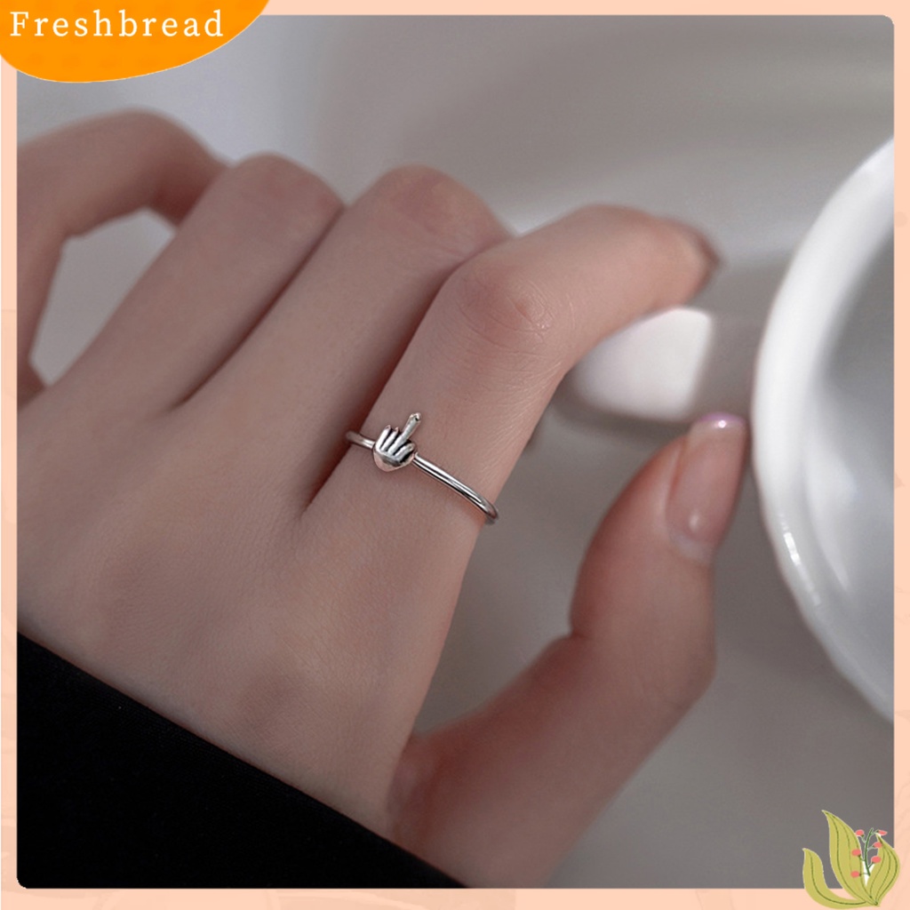 &lt; Freshbread &gt; Cincin Jari Tren Baru Hip Hop Punk Dipoles Hadiah Ramping Minimalis Lucu Jari Tengah Pria Wanita Cincin Fashion Perhiasan