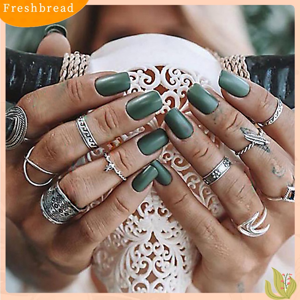 &lt; Freshbread &gt; 10 Pcs Wanita Totem Bulu Jari Midi Knuckle Rings Set Bohemian Perhiasan Hadiah