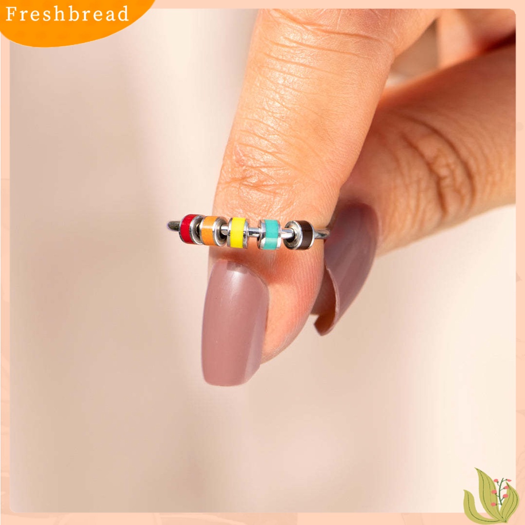 &lt; Freshbread &gt; Menarik Indah Tembaga Dekompresi Cincin Pereda Stres Berputar Manik-Manik Wanita Cincin Perhiasan Aksesori