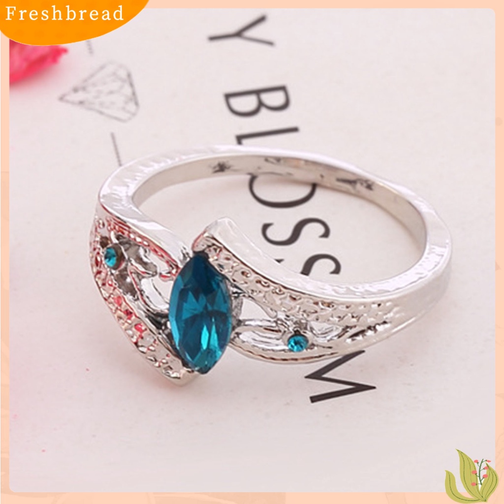 &lt; Freshbread &gt; Band Pernikahan Eye-catching Permukaan Mengkilap Alloy Sparkling Wedding Ring Jewelry Hadiah Ulang Tahun Untuk Pesta