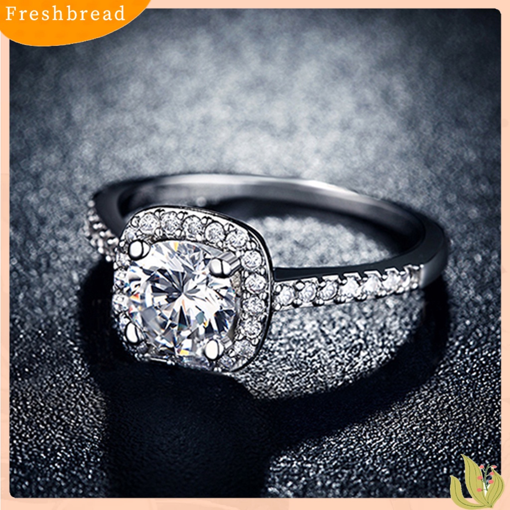 &lt; Freshbread &gt; Ring Cincin Kawin Ringan Lapis Emas Putih Bahan Alloy Lapis Emas Putih Untuk Pesta