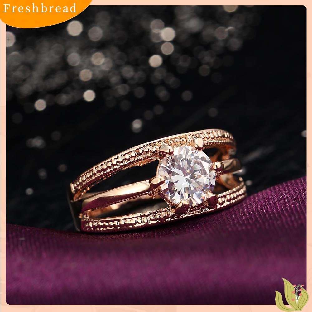 < Freshbread > Wanita Elegan Berlian Imitasi Bertatahkan Multi-layer Jari Cincin Hadiah Perhiasan Pernikahan
