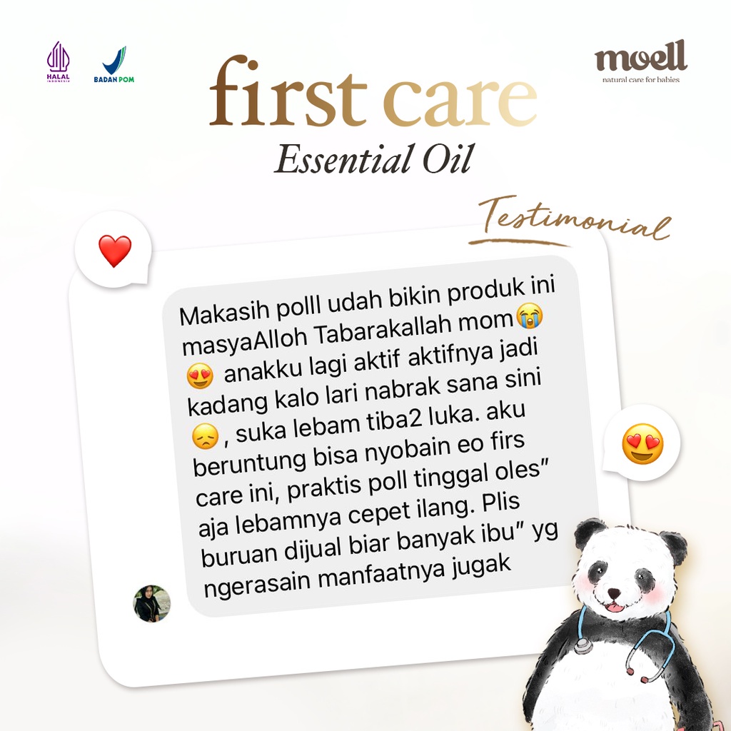 Moell First Care Natural Essential Oil / Untuk Luka Memar &amp; Bengkak / BPOM