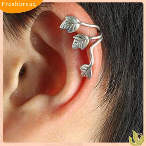 &lt; Freshbread &gt; 1Pc Vintage Alloy Ear Stud Desain Daun Anting Telinga Manset Klip Telinga Cincin Perhiasan