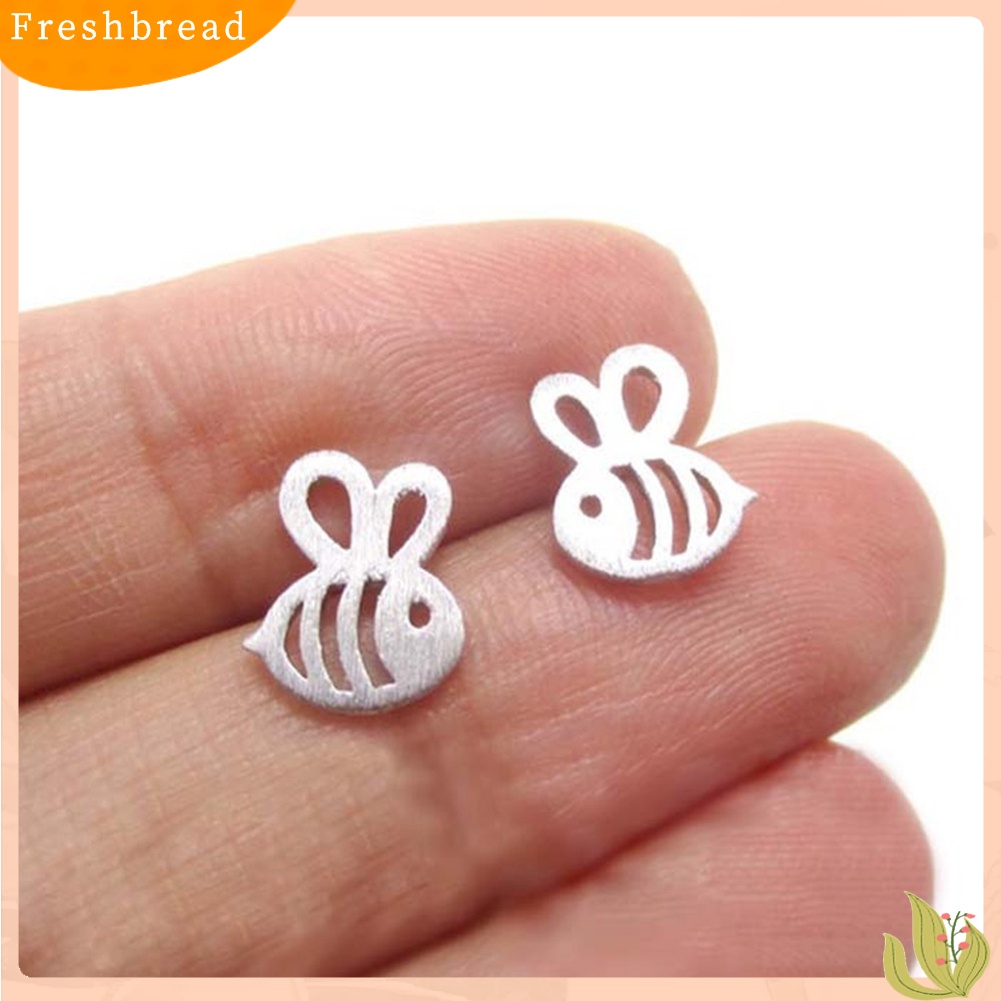 < Freshbread > Indah Berongga Serangga Lebah Telinga Studs Gadis Perhiasan Tanggal Belanja Anting Pesta