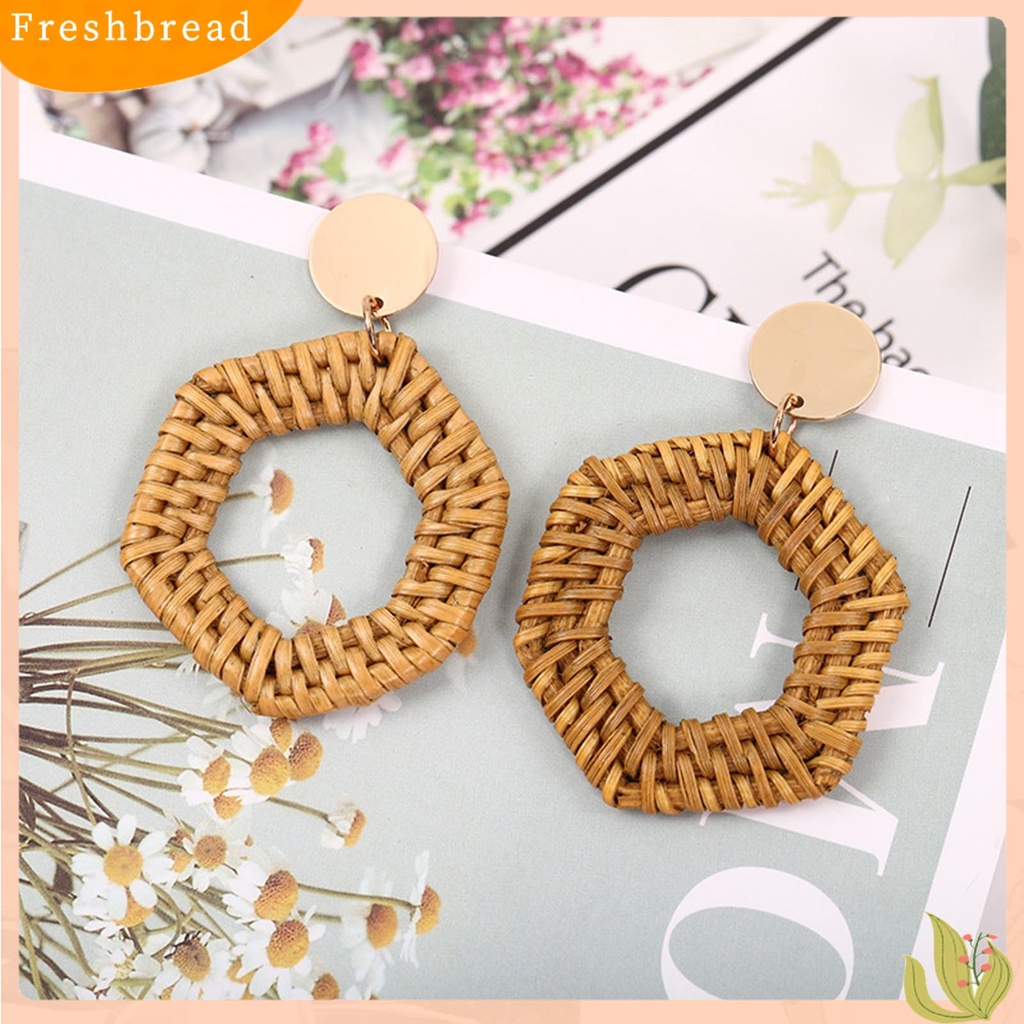 &lt; Freshbread &gt; 1pasang Anting Wanita Handmade Geometris Vintage Ringan Elegan Menjuntai Earrings Untuk Perjamuan