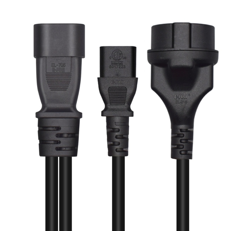 Kabel Adaptor AC-Power VIVI IEC320 C14 to IEC320 C13+EU4.8mm, 3kabel Kabel Konektor Listrik Male to Female