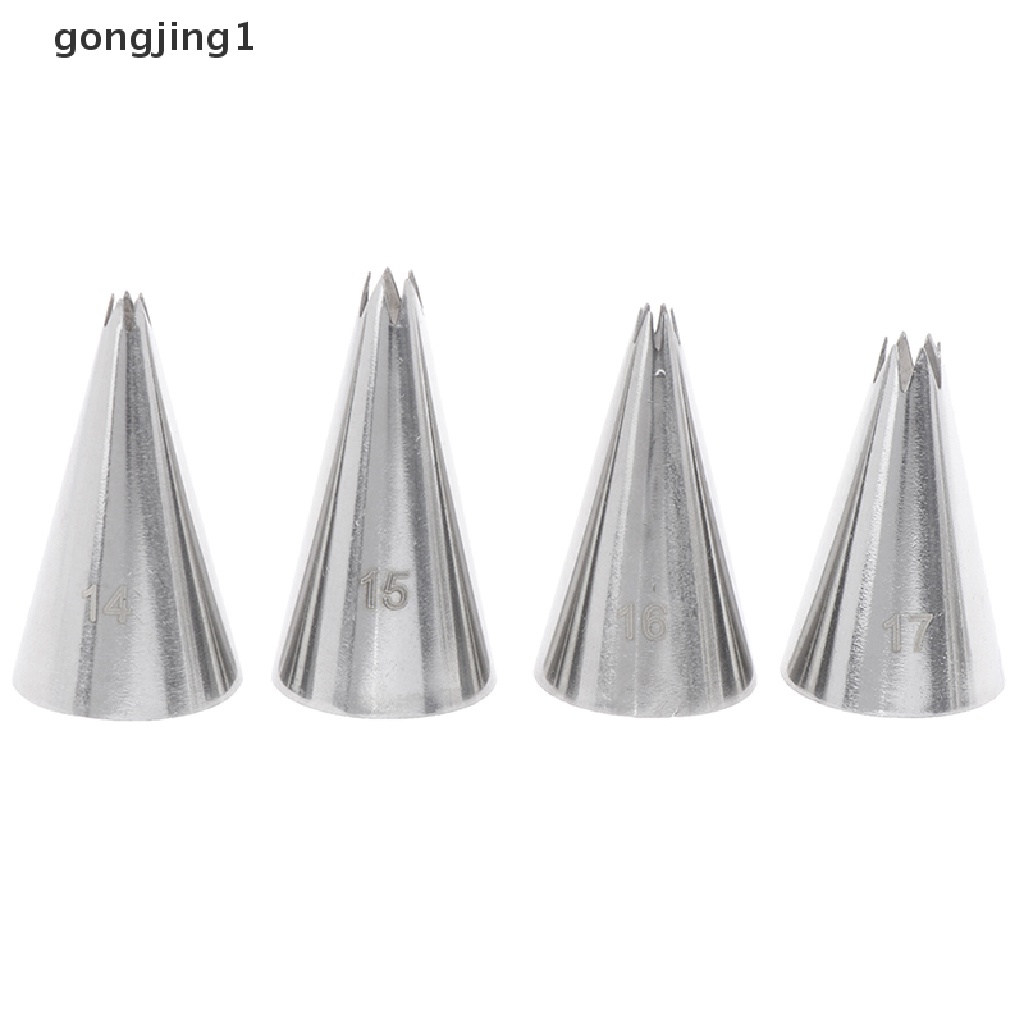 Ggg 9pcs Open Star Cream Piping Nozzle Dekorag Kue Set Metal Pastry Bag Tips ID