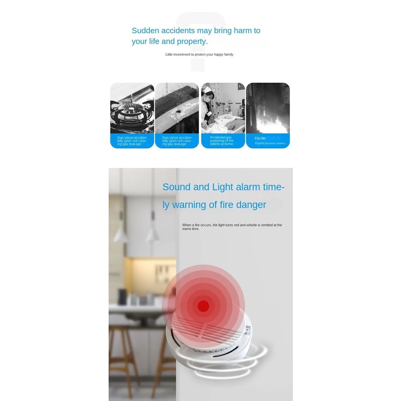 Smoke Detector Alat Alarm Pendeteksi Asap Sensor Kebakaran Home Security