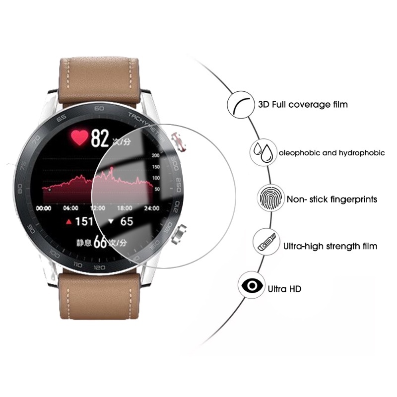 3pcs Transparan Anti-fingerprint Clean Watch Pelindung Layar Anti Gores Tahan Lama Berkualitas Tinggi 2.5D Tempered Film Untuk Honor Watch GS 3i