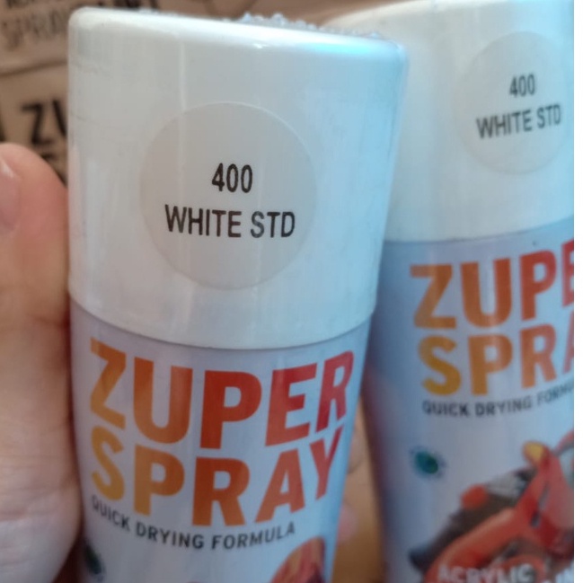 Zuper Spray Paint Pilok Pilox Warna White STD / Putih Standard / Putih Susu (P 400) 150cc/150ml