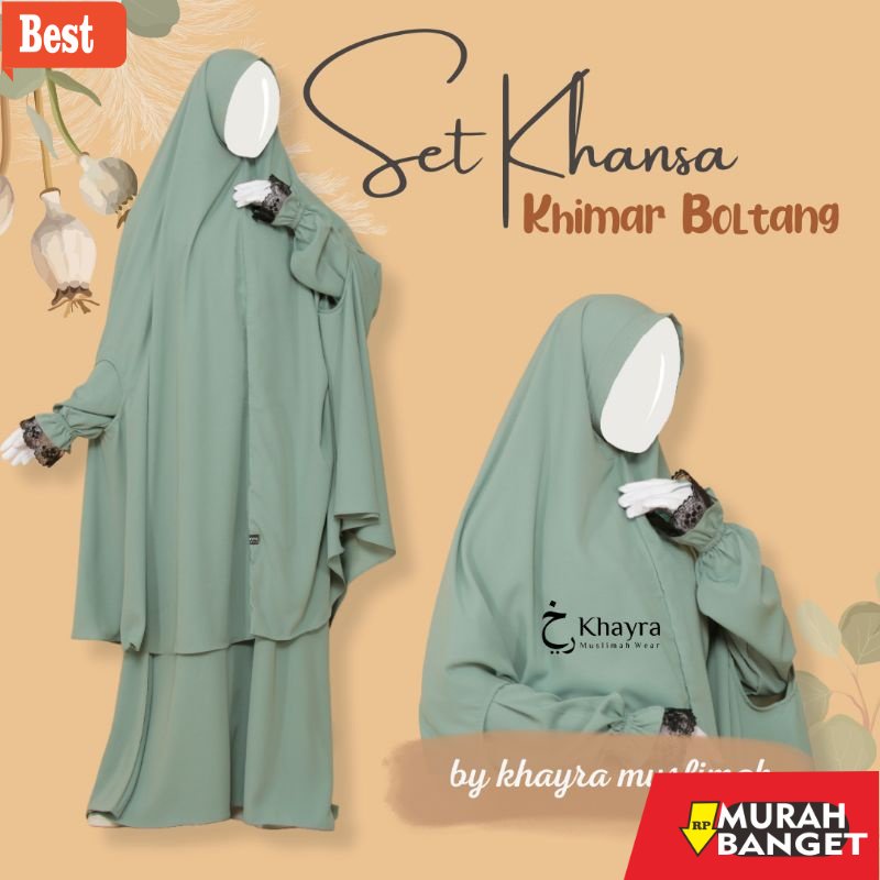 GAMIS SIZE BESAR TERBARU- SET KHANSA GAMIS RENDA KHIMAR BOLONG TANGAN JUMBO | GAMIS MANSET RENDA BY 