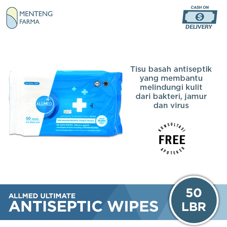 Allmed Ultimate Antiseptic Wipes - Tisu Basah Antibakteri