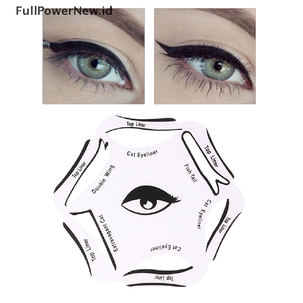 Power Quick 6in1 Eyeliner Template Cat Eye Makeup Smoky Liner Guide Stensil ID