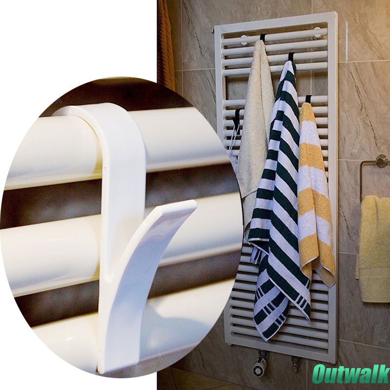 Rail Gantungan Handuk Kamar Mandi Rak Pengering Plastik Rak Baju Rel Radiator Pegangan Syal Gantungan Dapur Aksesori Penyimpanan Rumah Tangga