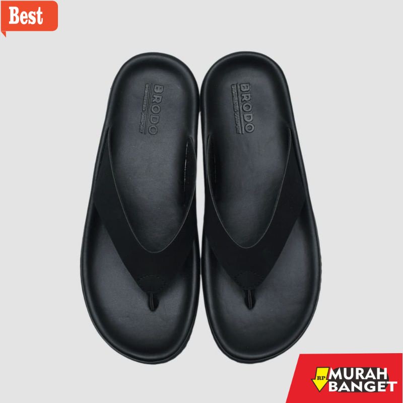 Cocok buat lebaran- BRODO ORIGINAL -Sandal Fliffer Full Black SO