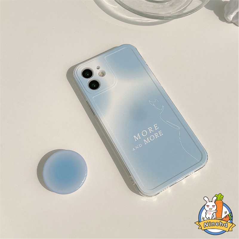 IPHONE Casing Kompatibel Untuk Iphone14 13 12 11 Pro Max X Xr Xs Max8 7 6 6s Plus SE Ins Gradiasi Cat Air Menjatuhkan Lem Airbag Holder Phone Case Acrylic Bening Frosted Shockproof Case