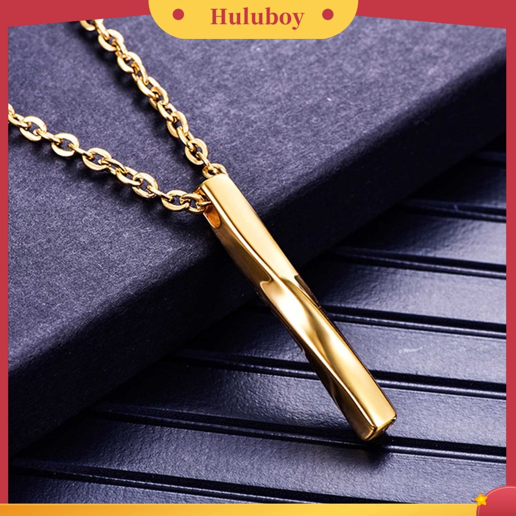 {Ready Stock} Kalung Pria Bentuk Persegi Panjang Spiral Perhiasan Liontin Pria Gaya Hip Hop Untuk Pakaian Sehari-Hari