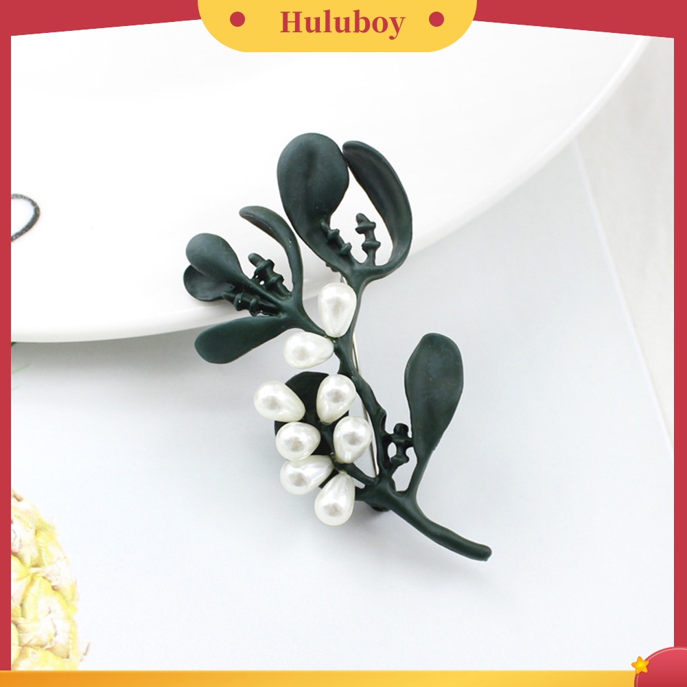 {Ready Stock} Wanita Mutiara Imitasi Daun Tanaman Bros Pin Korsase Kemeja Setelan Kerah Aksesori