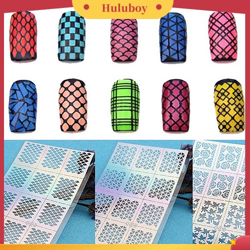 {In Stock} Nail Art Hollow Template Sticker Stamp Stensil Panduan Manicure Tips Stamping Alat