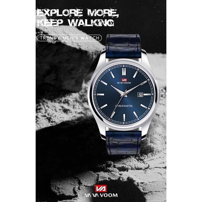 Jam Tangan Pria VAVA VOOM 2093 Stainless Steel/Leather Original