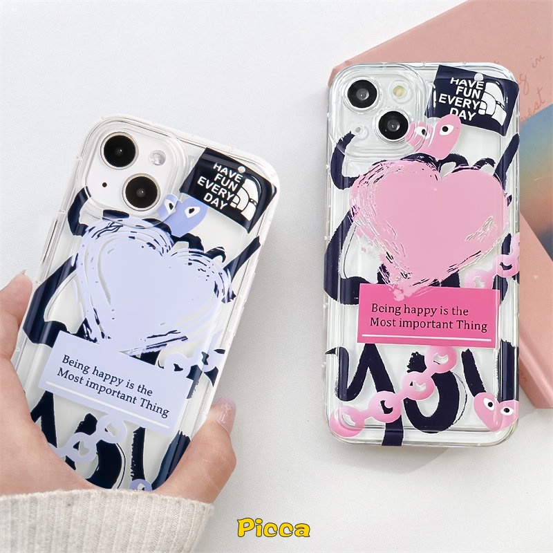 Oppo A95 A15 A16 A17 A5s A9 A74 A77s A3s A57 A31 A7 A5 A1K A92 A16s A12E A77 A53 A52 A17K A16K A54 A55 A12 A16E Trendy Comme des Garcons Love Hati Bening Shockproof Airbag Case