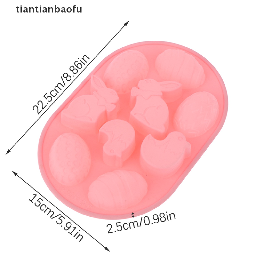 [tiantianbaofu] Cetakan Silikon Paskah Kelinci Berwarna Telur Cetakan Kue Coklat Baking Tools Butik