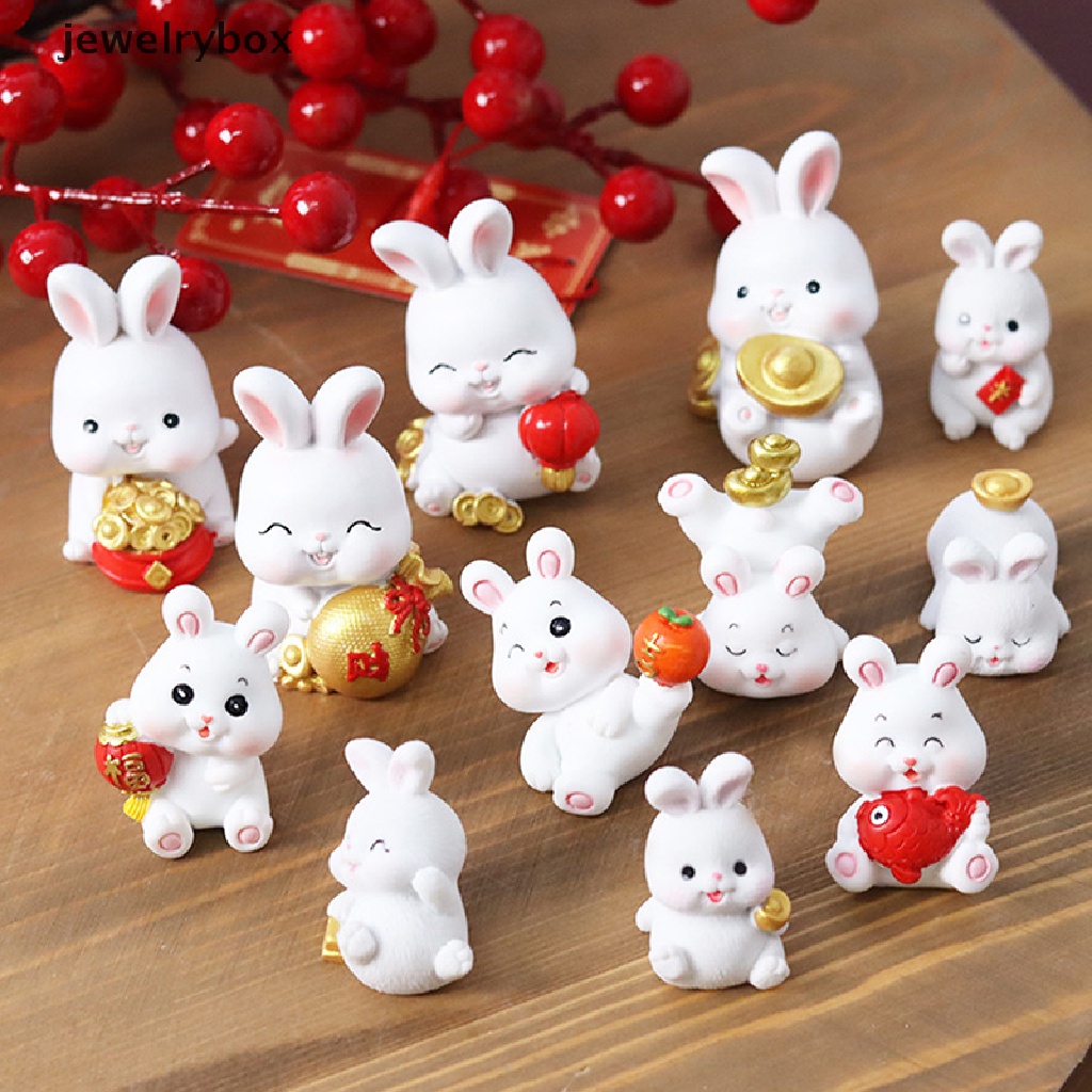 [jewelrybox] 1pc 2023dekorasi Kue Kelinci Miniatur Kartun Ornamen Pemandangan Kelinci Butik