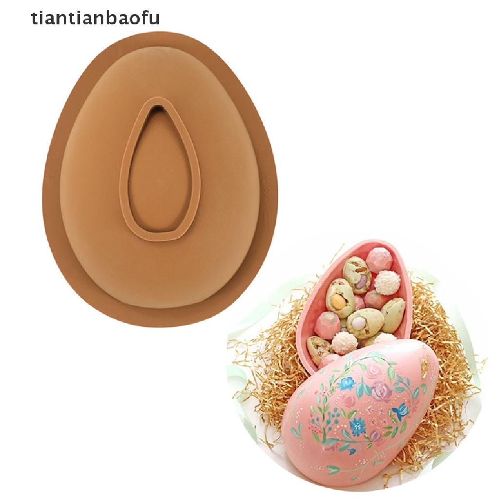 [tiantianbaofu] 1/2pcs Silicone Bakeware Egg Chocolate Mold Easter Setengah-Bulat Egg Mousse Mold Butik