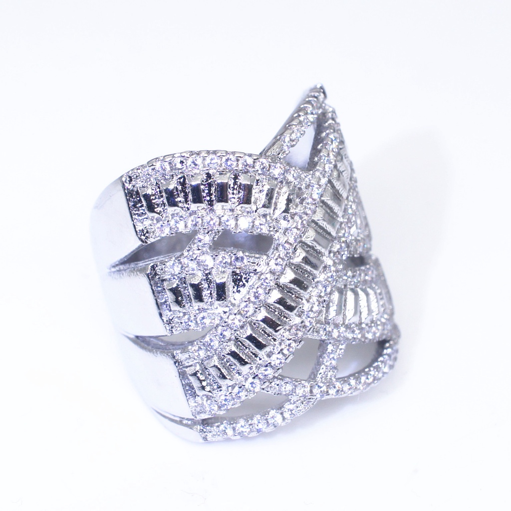 Goldkingdom Aksesoris Perhiasan Fashion Ready Stock Multilayer Dibungkus Dengan Cincin Berlian Mengacu Tunangan Perhiasan Perak Untuk Wanita &amp;#039; S.Pesta.