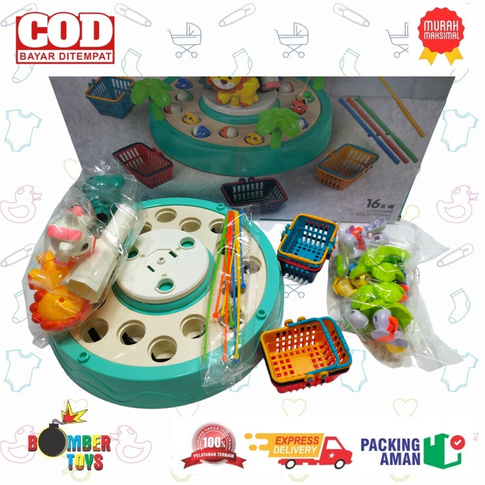 MAINAN ANAK FISHING GAME AMUSEMENT PARK ROTATING PANCING KERANJANG