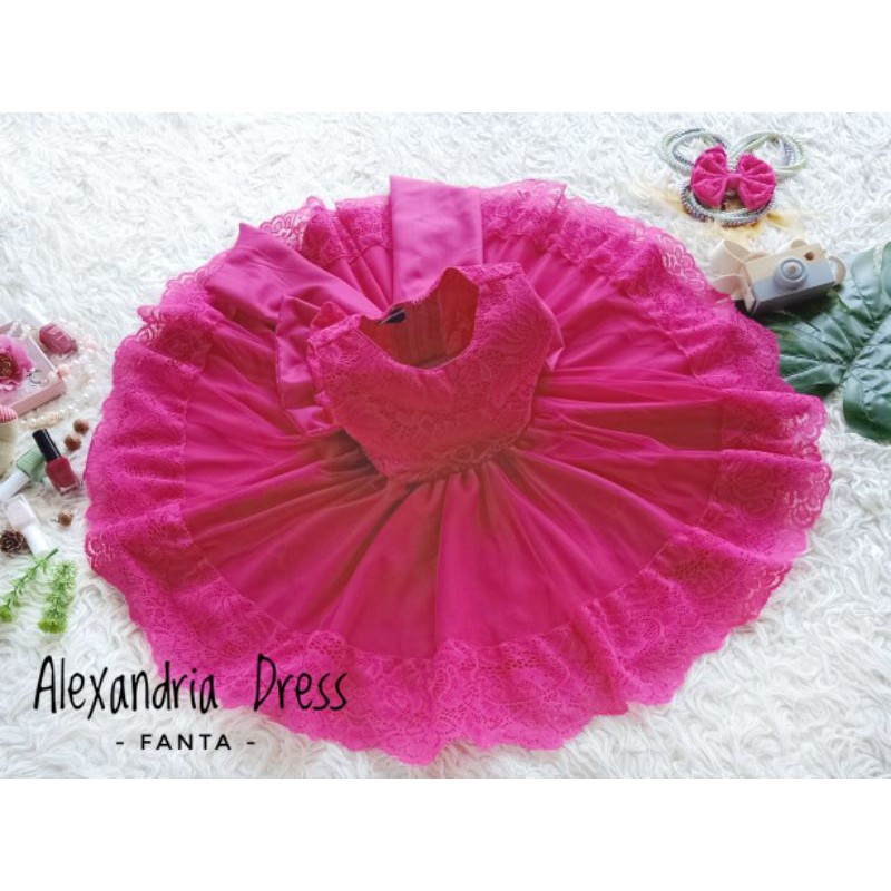 DRESS ANAK & DEWASA "' ALEXANDRA WARNA FROZEN (biru pucat)