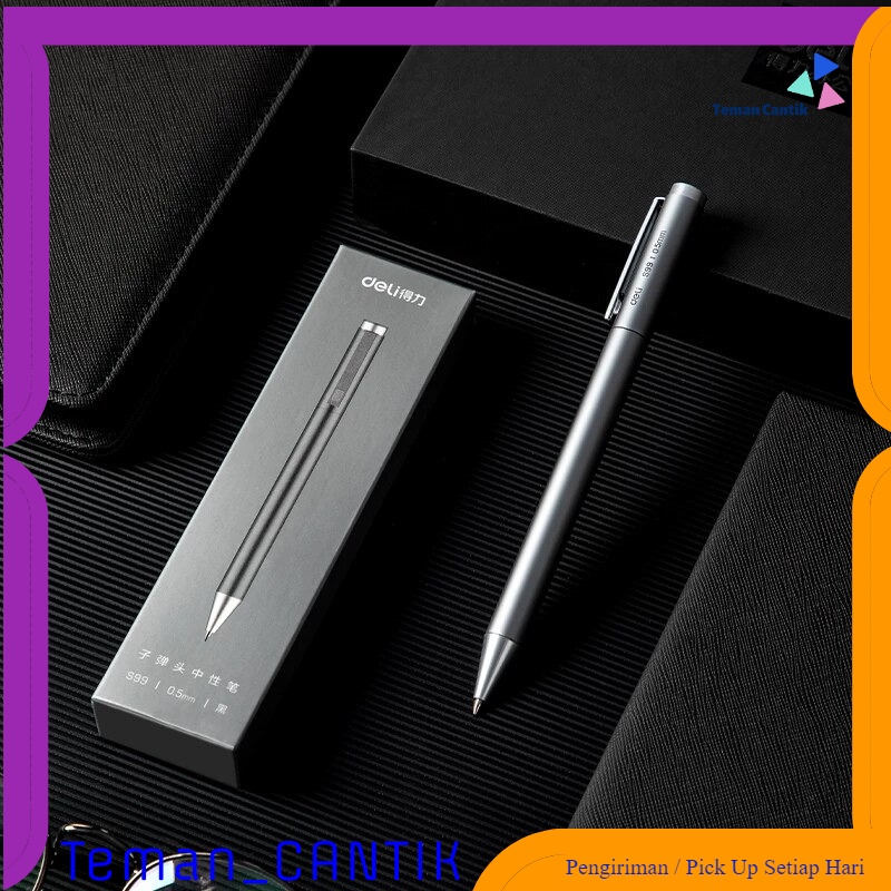 

TC - ATK Deli Pulpen Gel Tanda Tangan Metal Roller Ballpoint 0.5 mm 1 PCS - S99