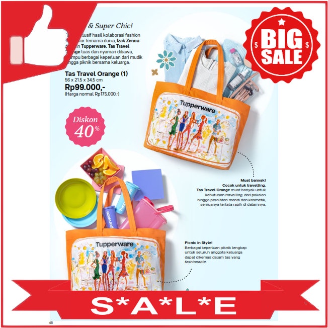 Tupperware Tas Travel Orange Promo April 2023