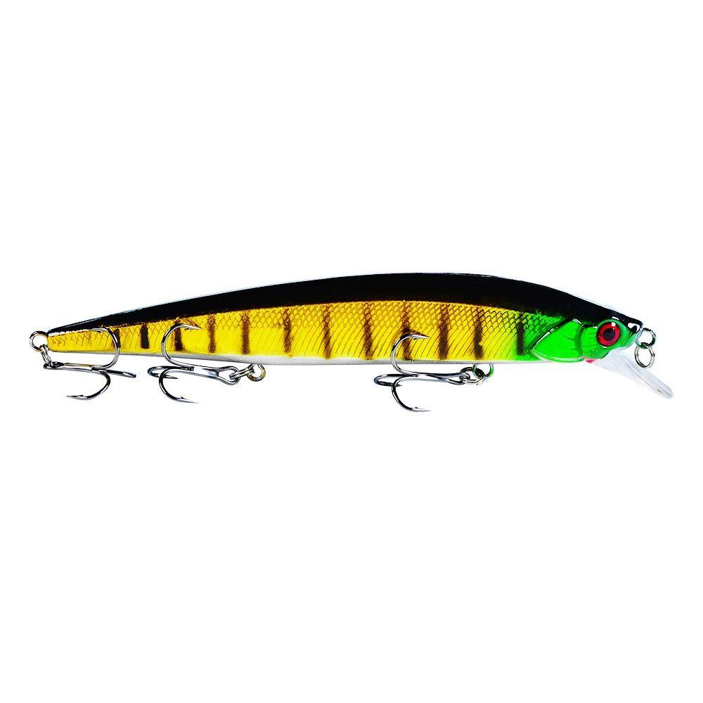 TOP 2pcs Ikan Kecil Umpan Pancing 14cm Mata 3D Lapisan Renang Penuh Dengan 3kait Pancing